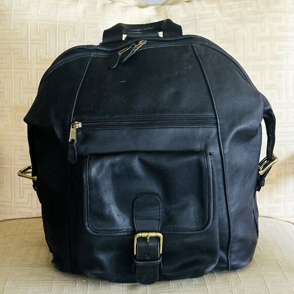 Coach Vintage C7B-0521 Large Backpack Black Glove-Tanned Cowhide Leather USA - Picture 1 of 15